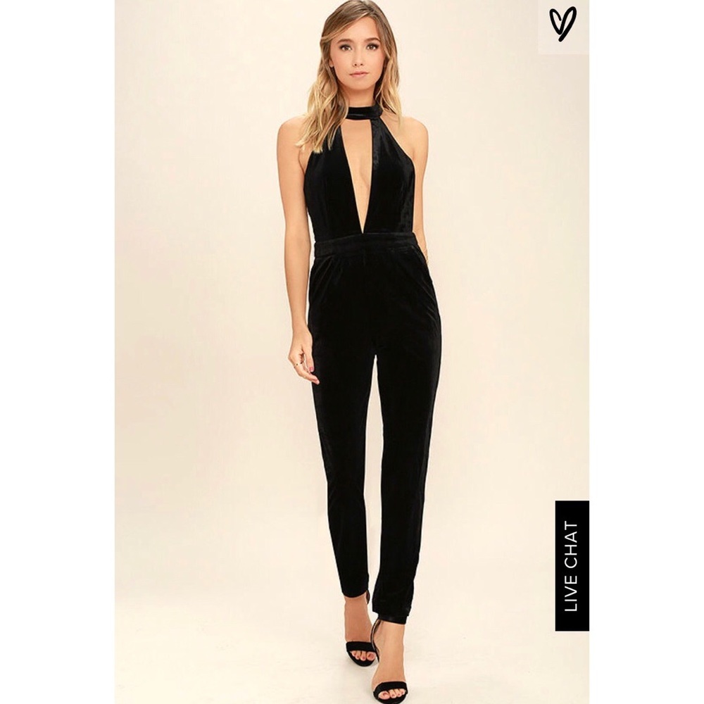 Black velvet jumpsuit by do+ be